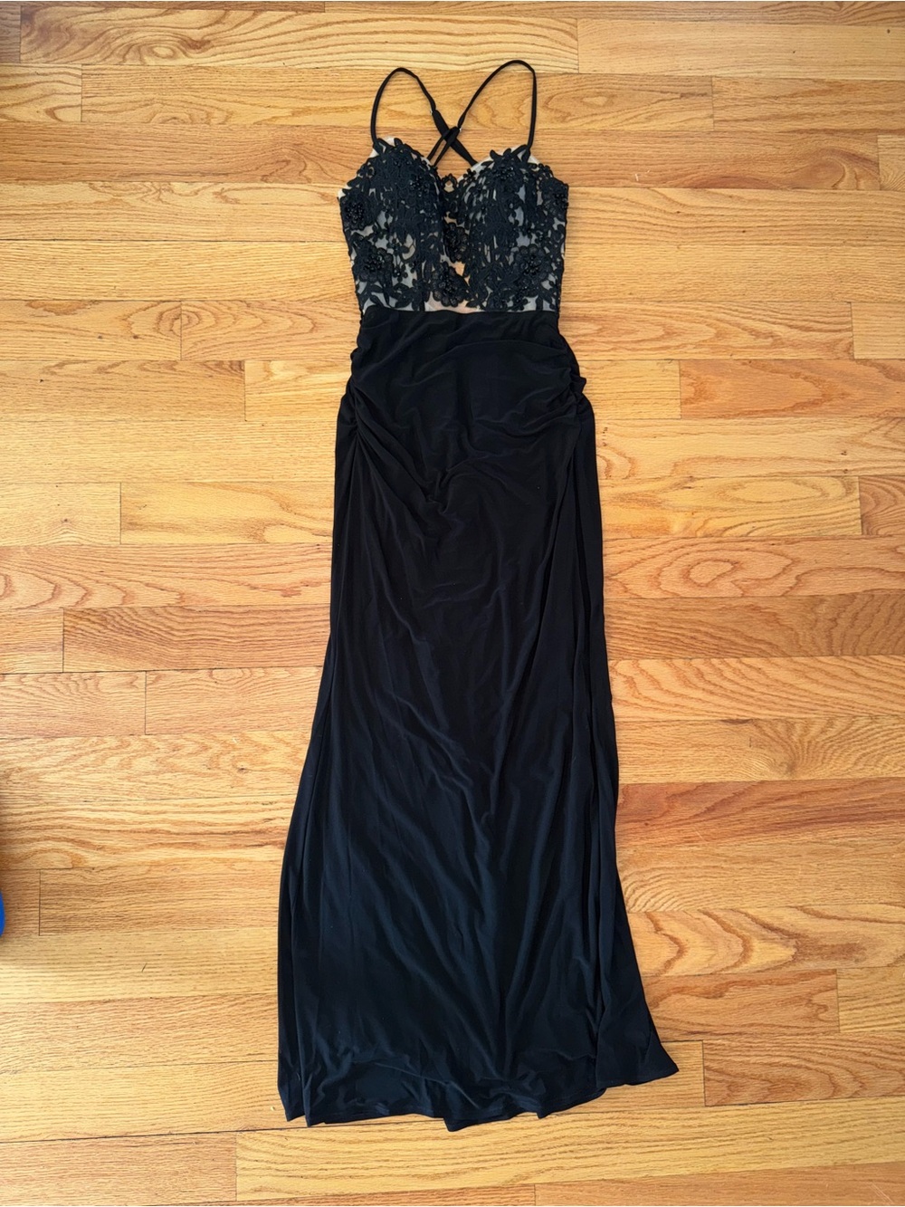 Allie B size 0 sheer bodice with beaded detail
